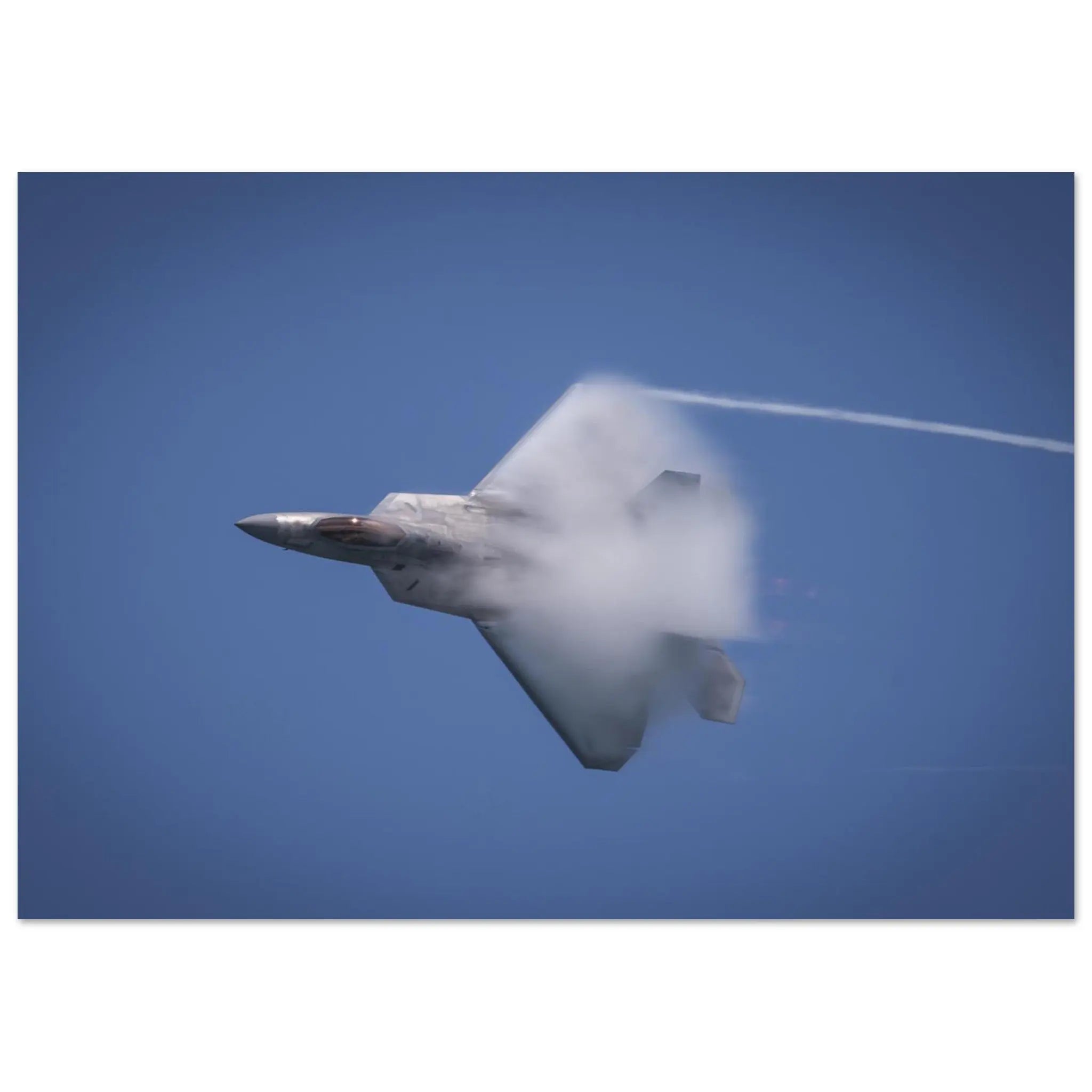 Avion de chasse américain F-22 Raptor en vol — tirage photo