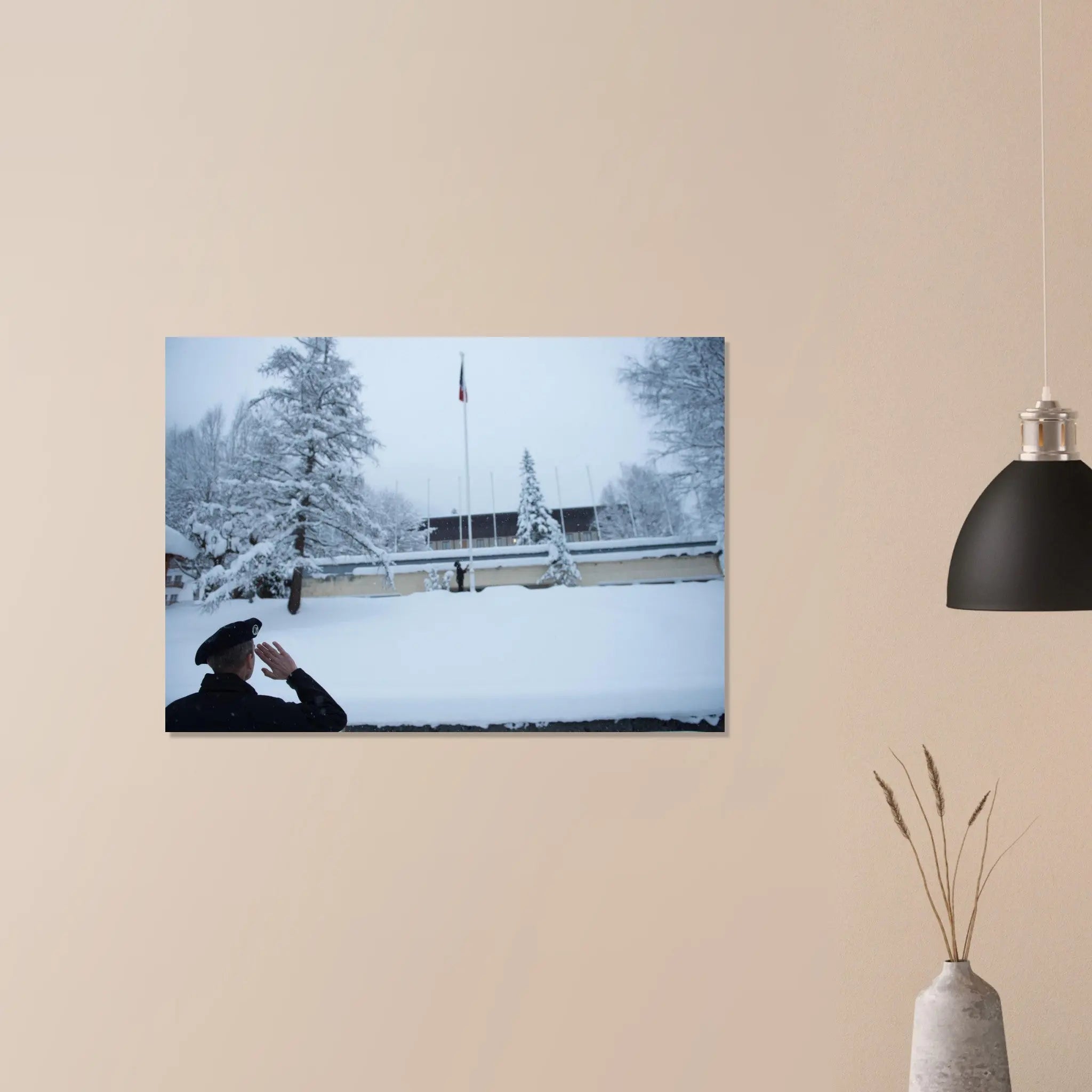 Poster Photo - Cérémonie des couleurs à l'école militaire de haute montagne defense-zone.com