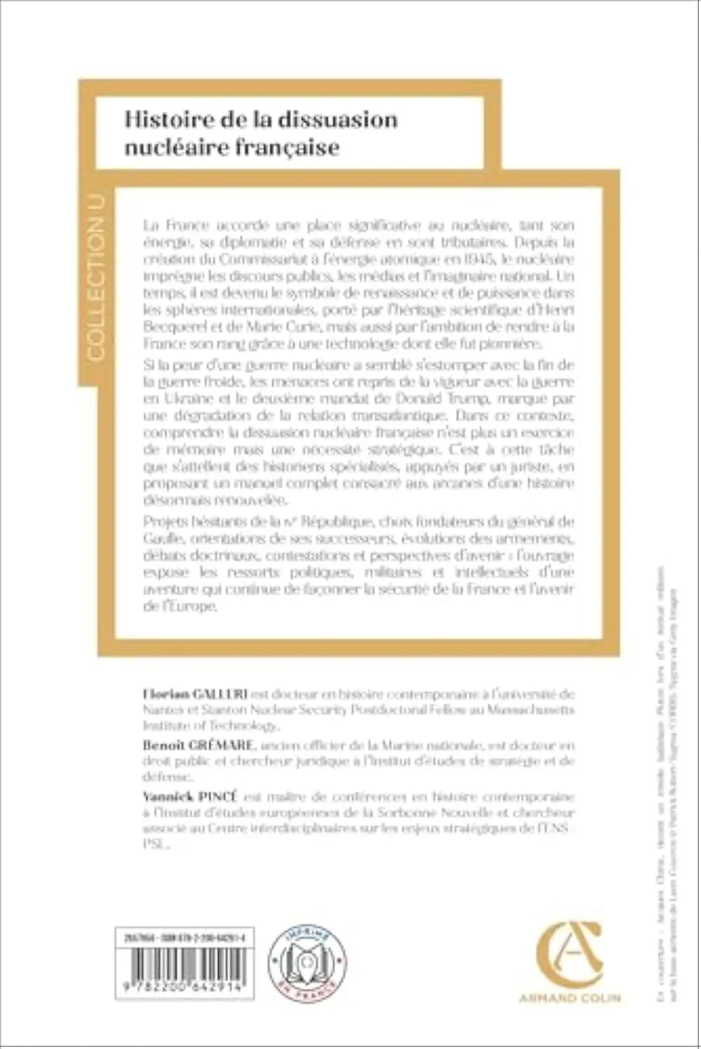 Histoire de la dissuasion nucléaire française (Florian Galleri, Benoît Grémare, Yannick Pincé) Broché