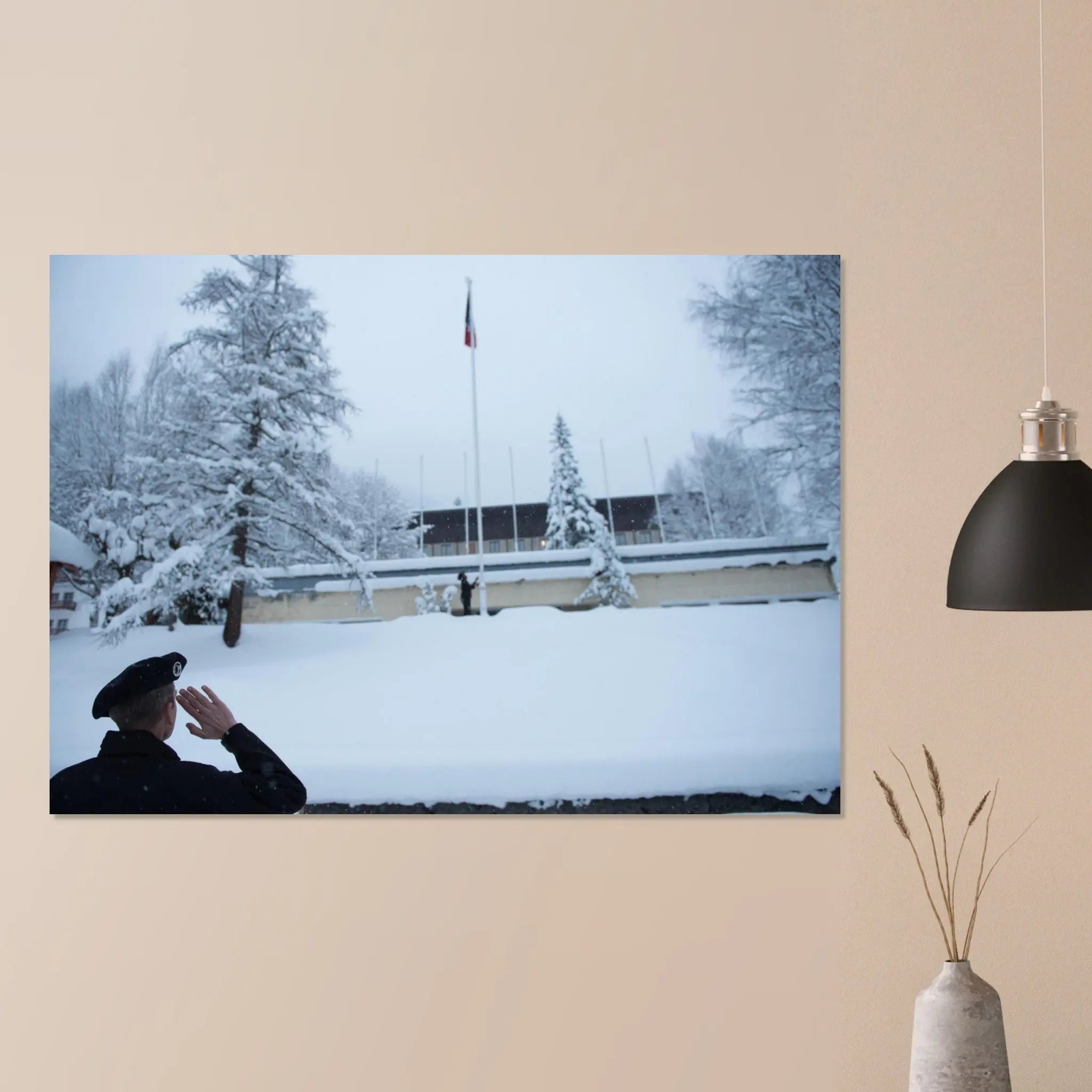 Poster Photo - Cérémonie des couleurs à l'école militaire de haute montagne defense-zone.com
