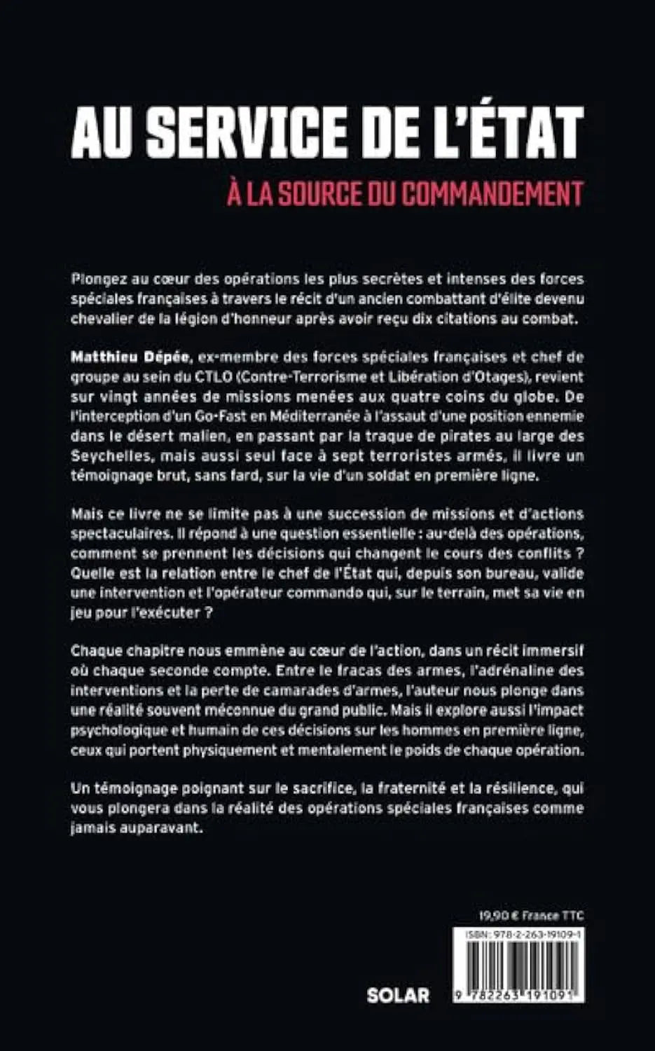 Au service de l'État: A la source du commandement | Forces spéciales (Matthieu DEPEE) Broché