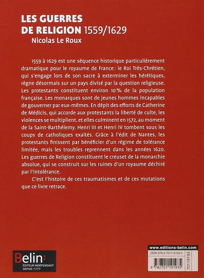 Les guerres de religion (1559-1629): Version compacte (Nicolas Le Roux) defense-zone.com