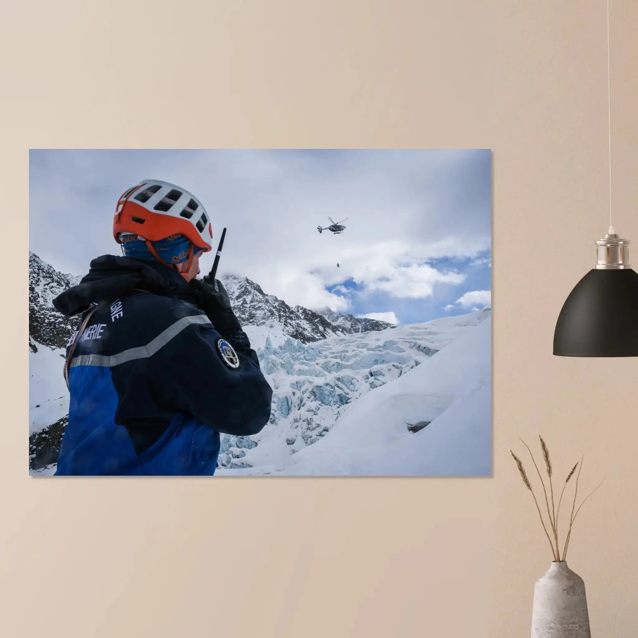 Poster Photo PGHM - Secourisme sur le glacier d'Argentière defense-zone.com