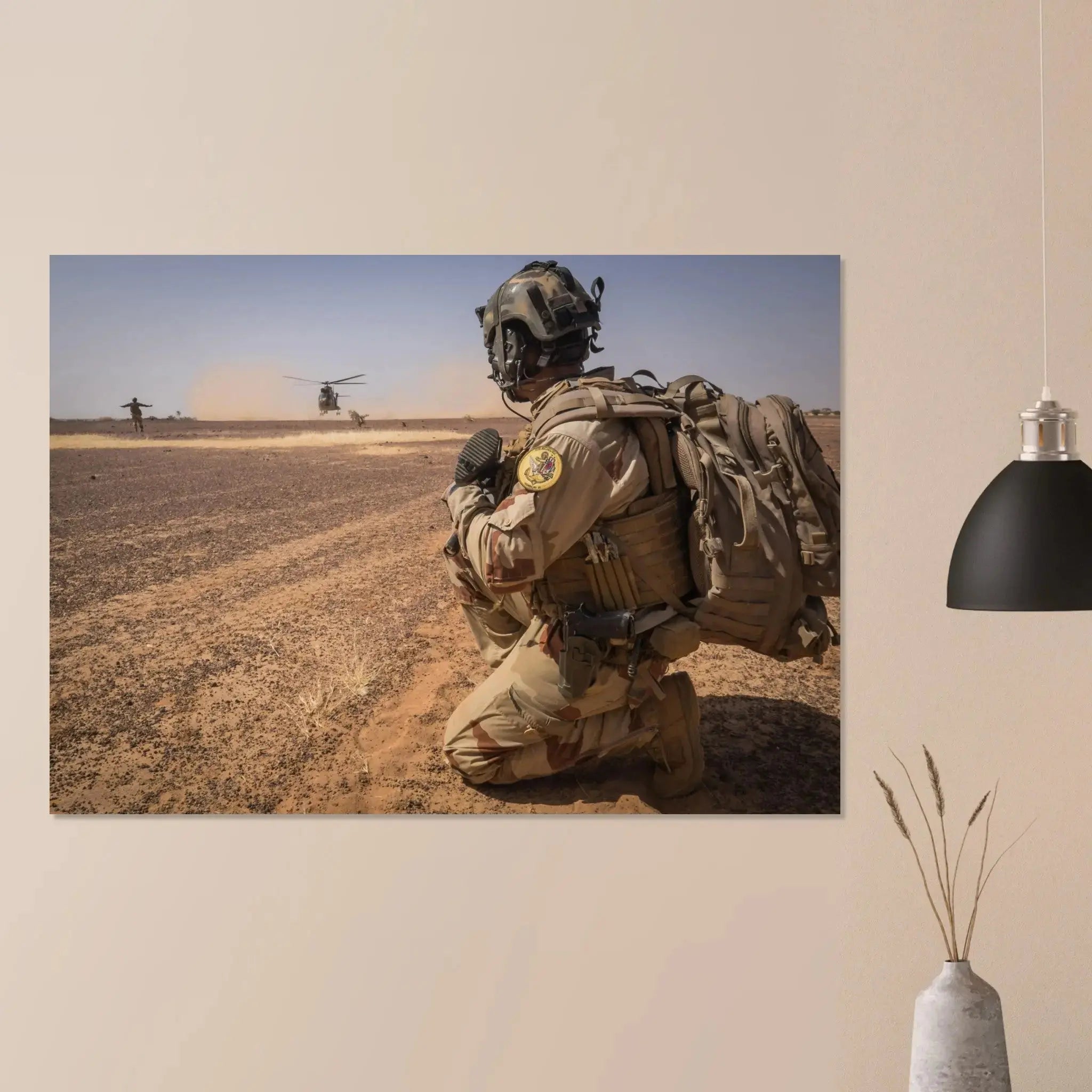 Poster Photo Opération Barkhane - Départ en hélicoptère Puma defense-zone.com