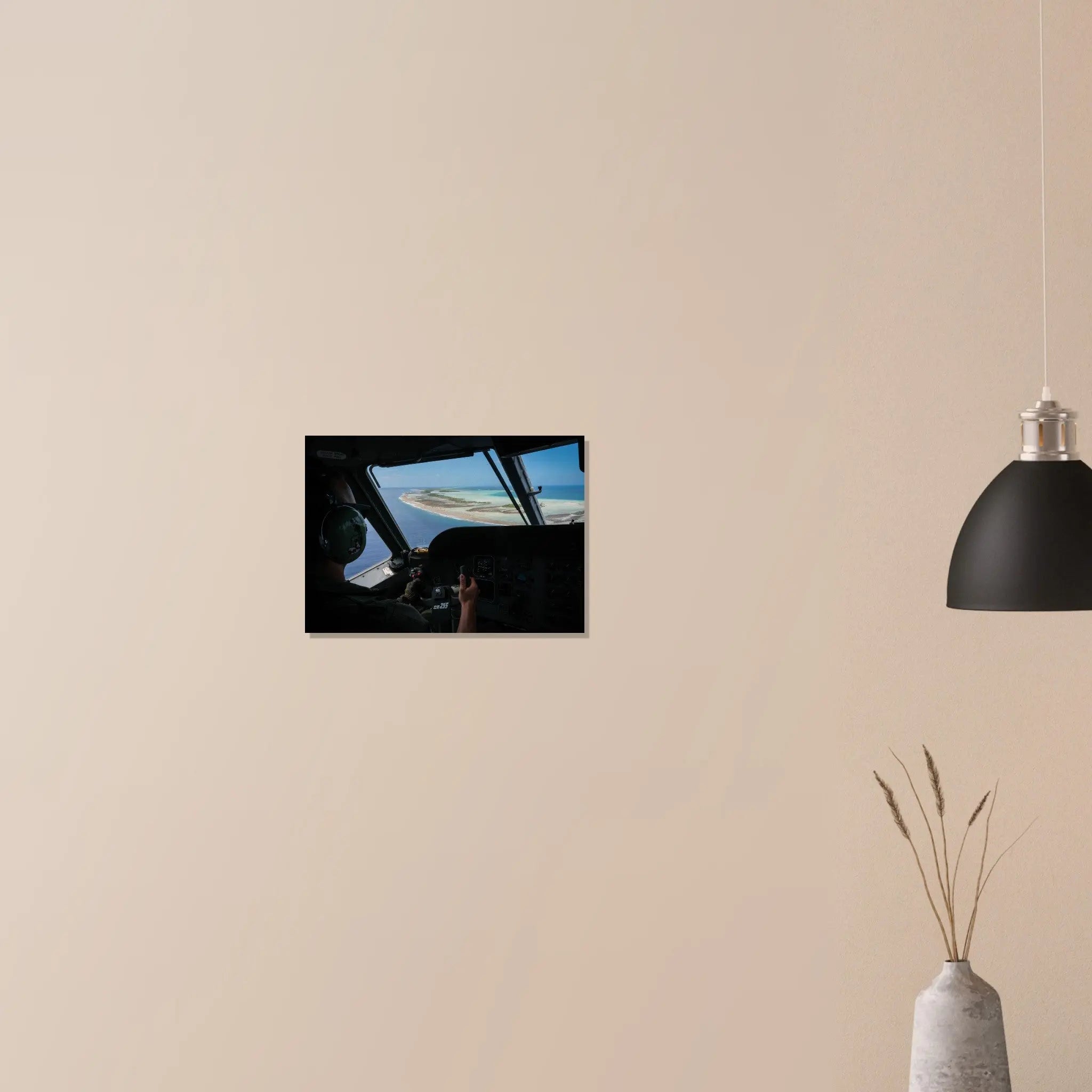 Poster Photo - Survol de Ranguiroa en Polynésie française depuis le cockpit d'un CASA defense-zone.com