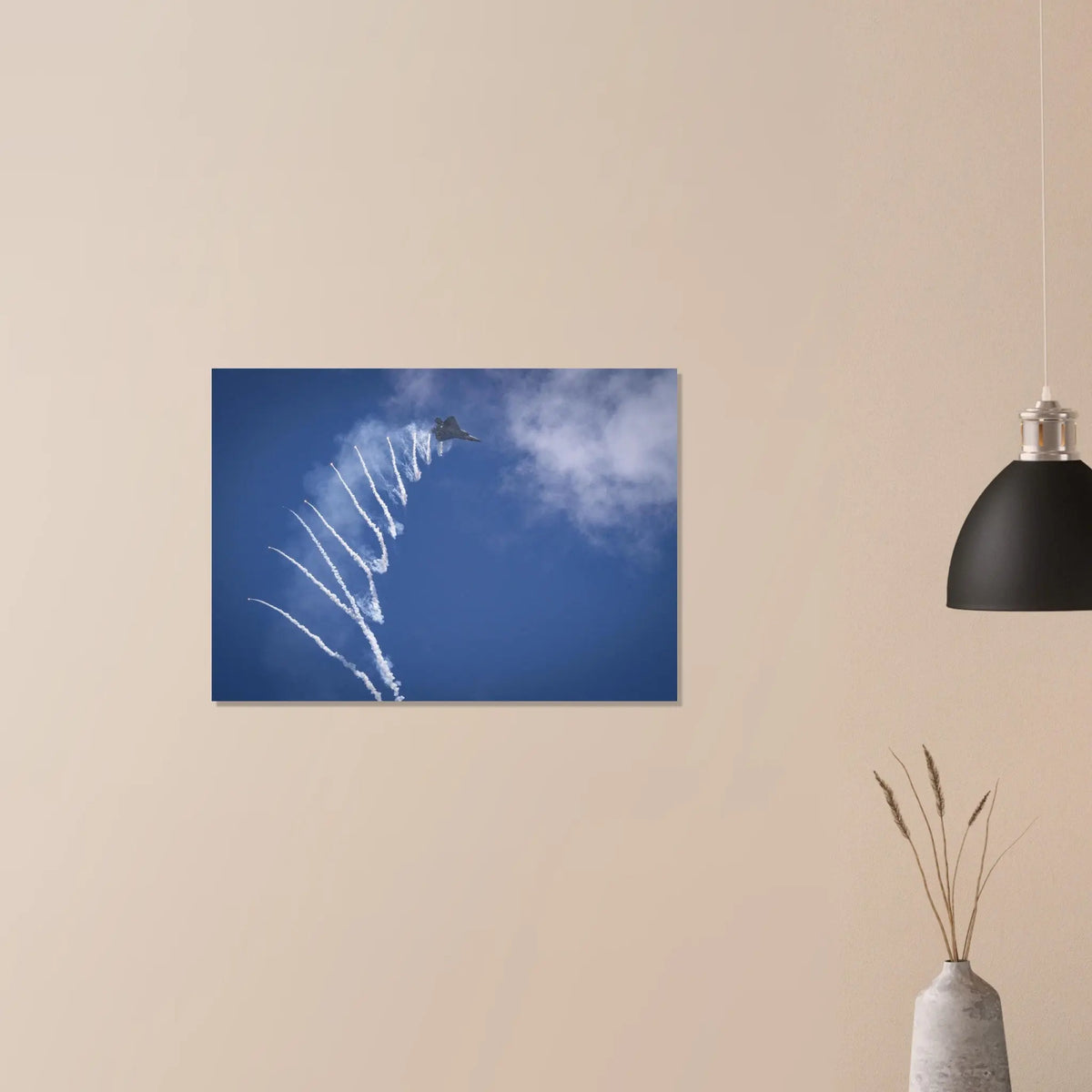 F-22 Raptor larguant des contre-mesures — poster au mur, 50 x 70 cm