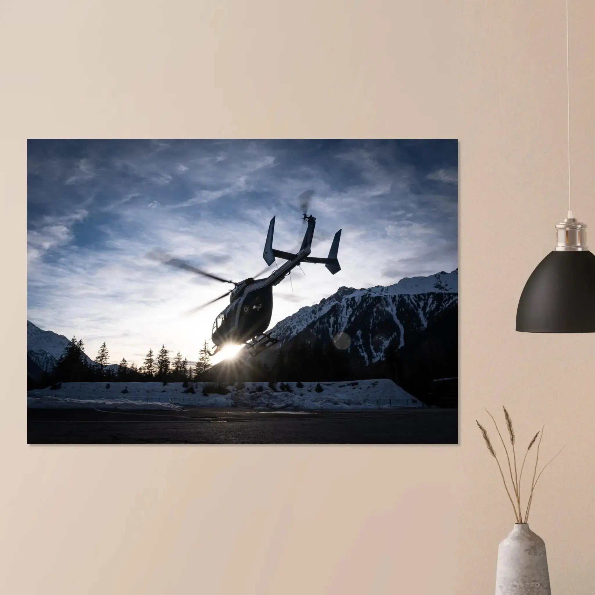 Poster Photo PGHM - Décollage d'un hélicoptère Airbus EC145 defense-zone.com