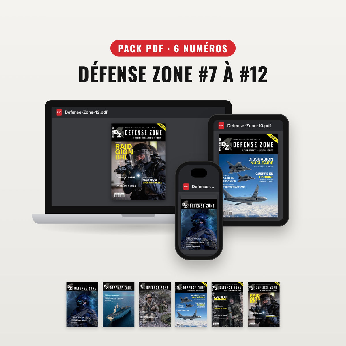 Pack PDF Défense Zone #7 à #12 sur ordinateur, tablette et téléphone