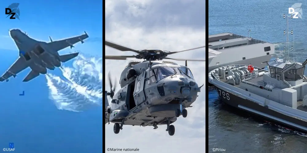 SU 27, drone, NH90, Pirioi, remourqeur
