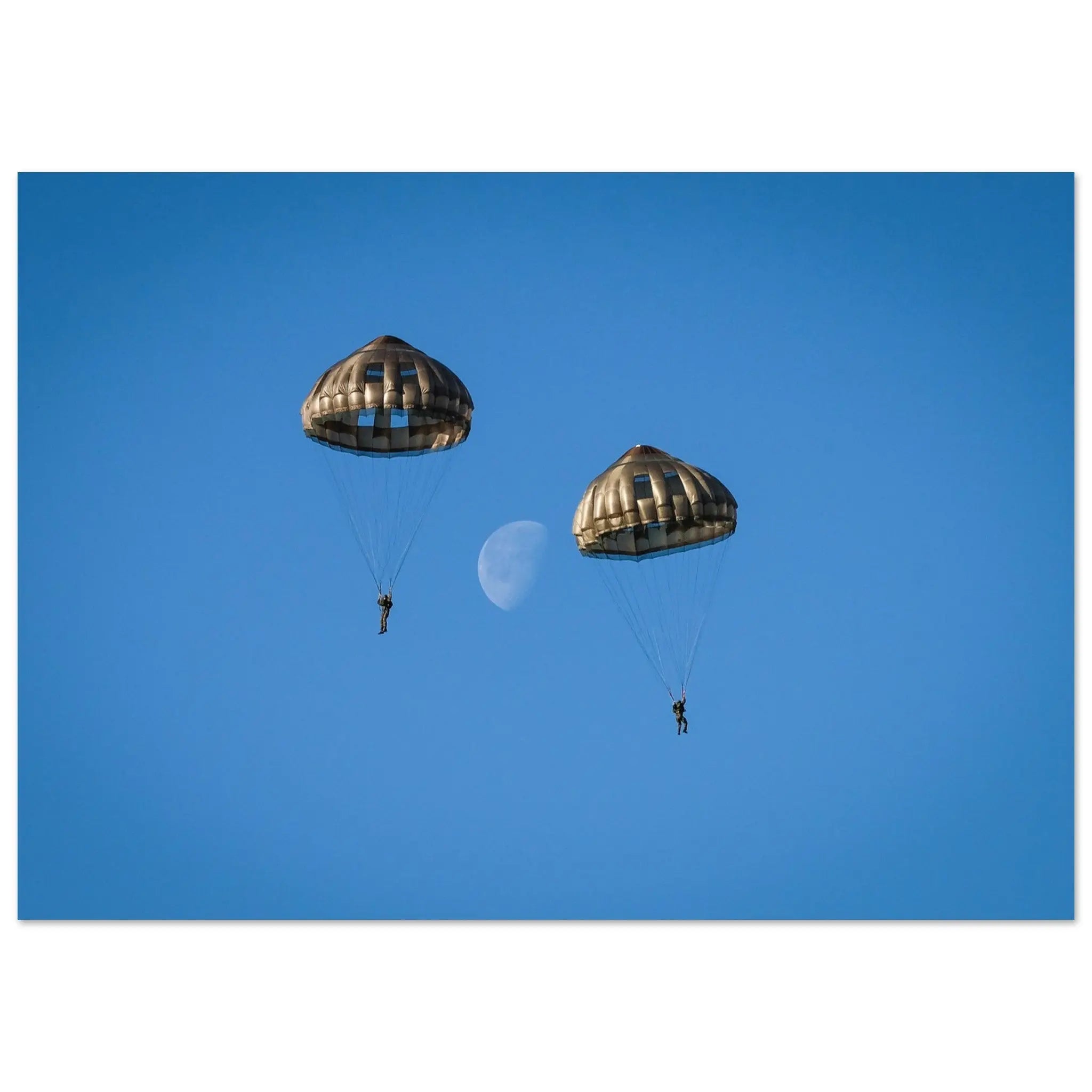 Poster Photo - Parachutistes de la 11e BP sous voile defense-zone.com