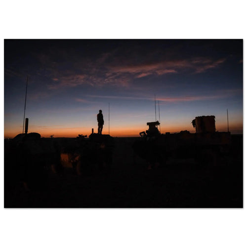 Opération Barkhane, bivouac dans le désert — tirage photo
