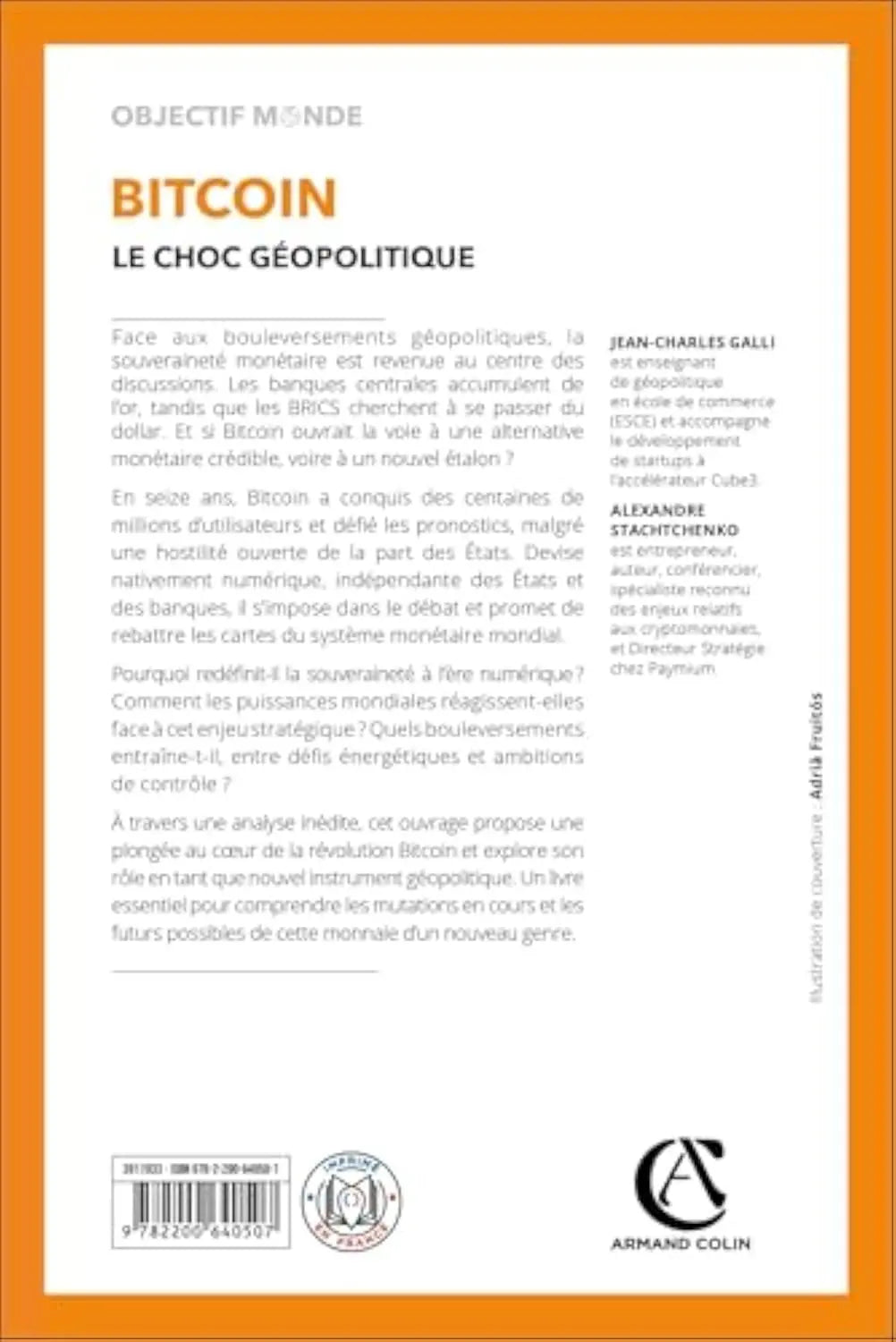Bitcoin - Le choc géopolitique (Jean-Charles Galli) Broché