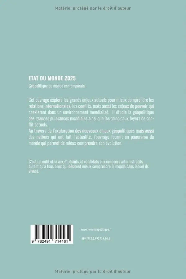 Etat du monde 2025: Géopolitique du monde contemporain (Le Monde Politique) defense-zone.com