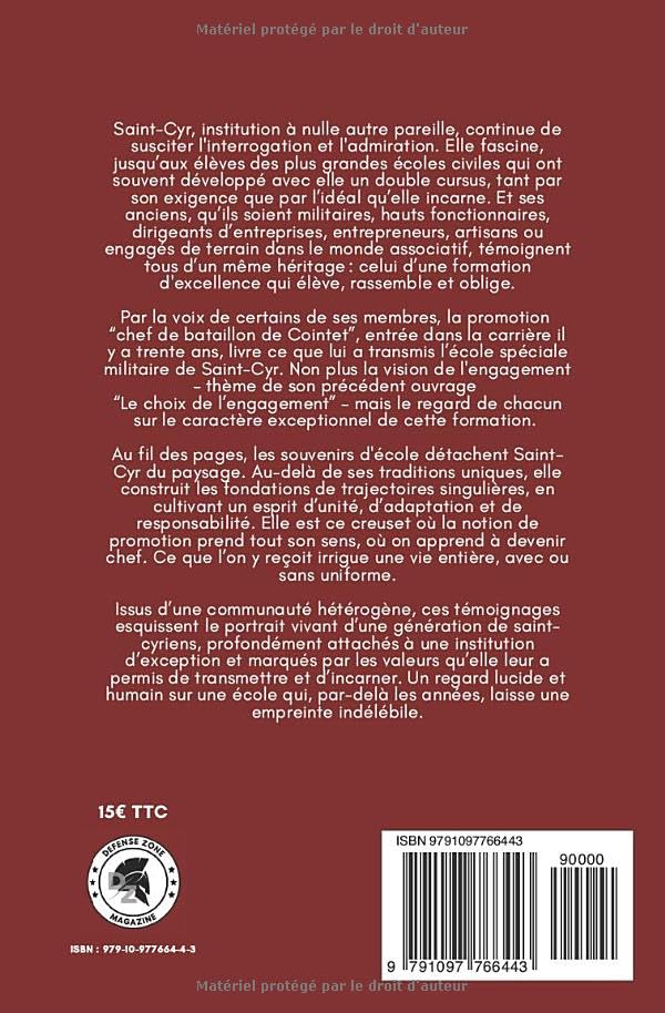 Il ne faut pas être sorti de Saint-Cyr (Fred Marie et Promotion Chef de bataillon de Cointet) defense-zone.com