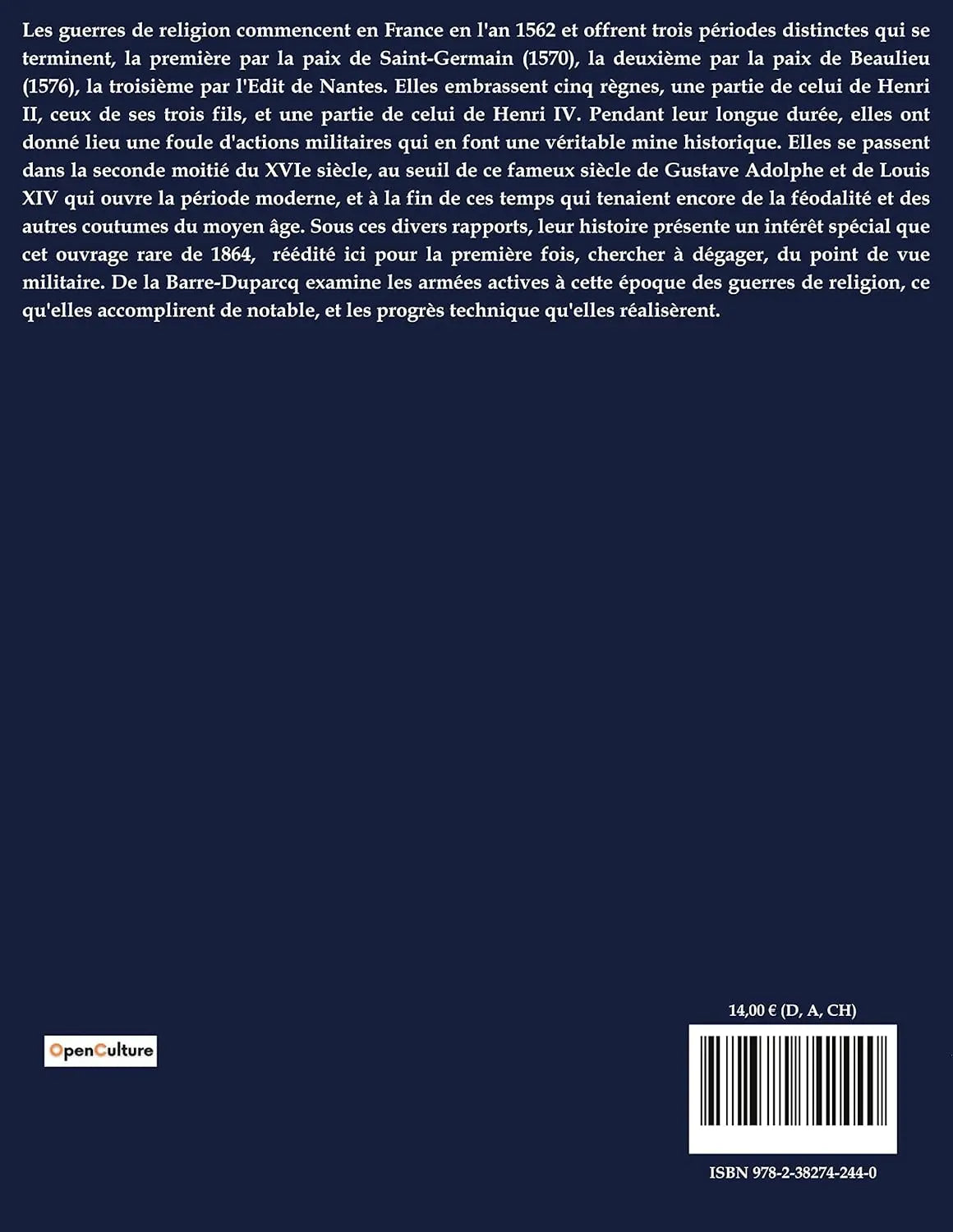 L'Art militaire pendant les guerres de religion : la stratégie tactique et l'art de la guerre (La Barre-Duparcq) defense-zone.com