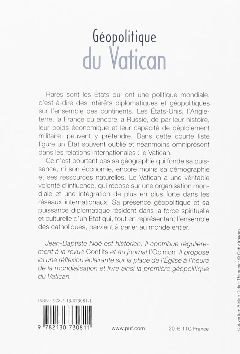 Géopolitique du Vatican : La puissance de l'influence (Jean-Baptiste Noé) defense-zone.com