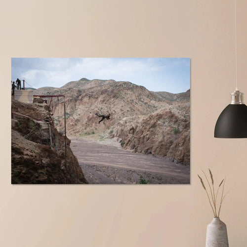 Descente en rappel sur la voie de l'Inconscient, aguerrissement à Djibouti — poster au mur, grand format