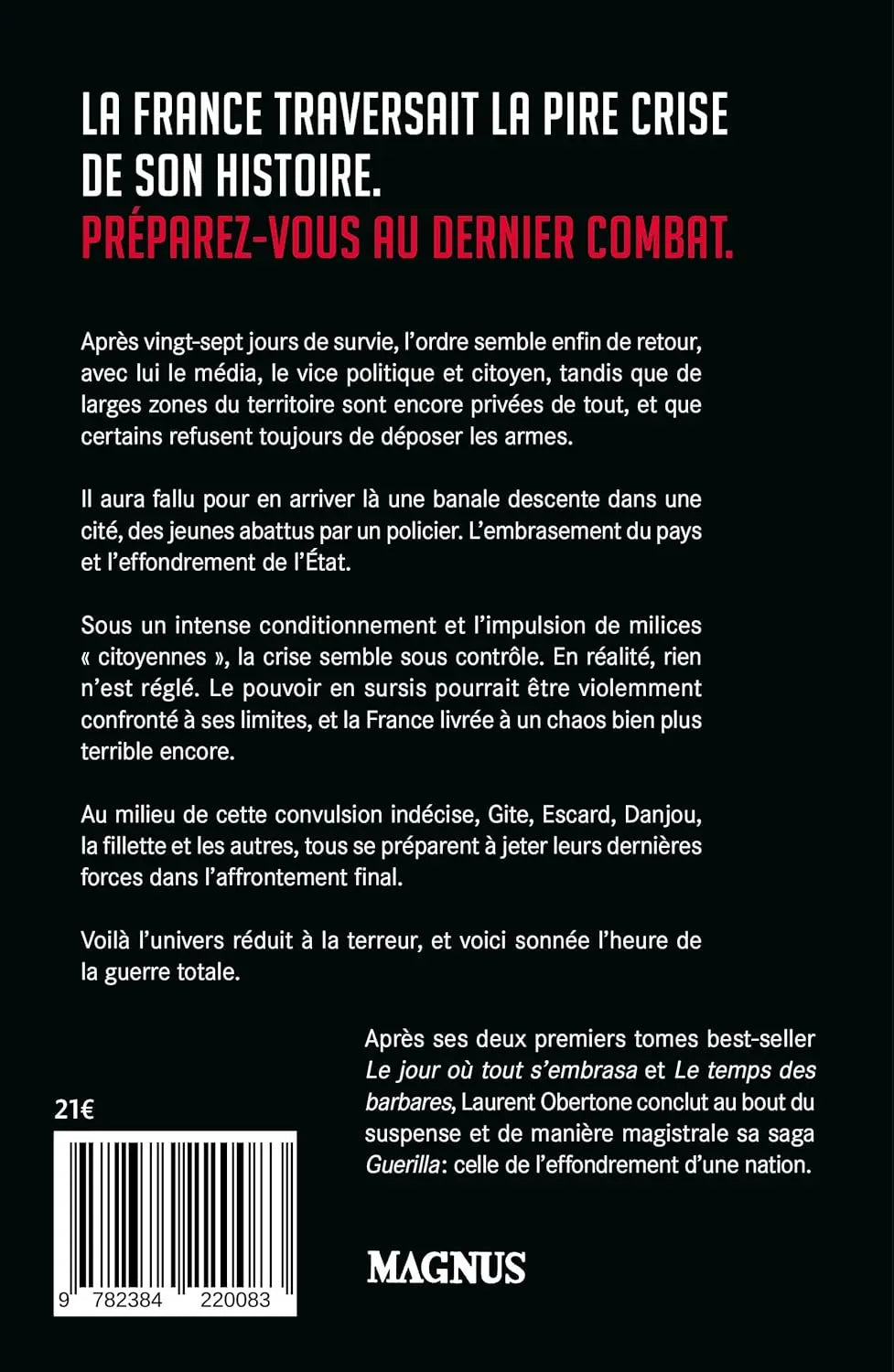 Guerilla 3 Le dernier combat (Laurent Obertone) defense-zone.com