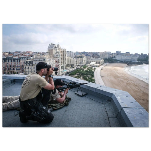 Tireur de haute précision du RAID lors du sommet du G7 à Biarritz — tirage photo