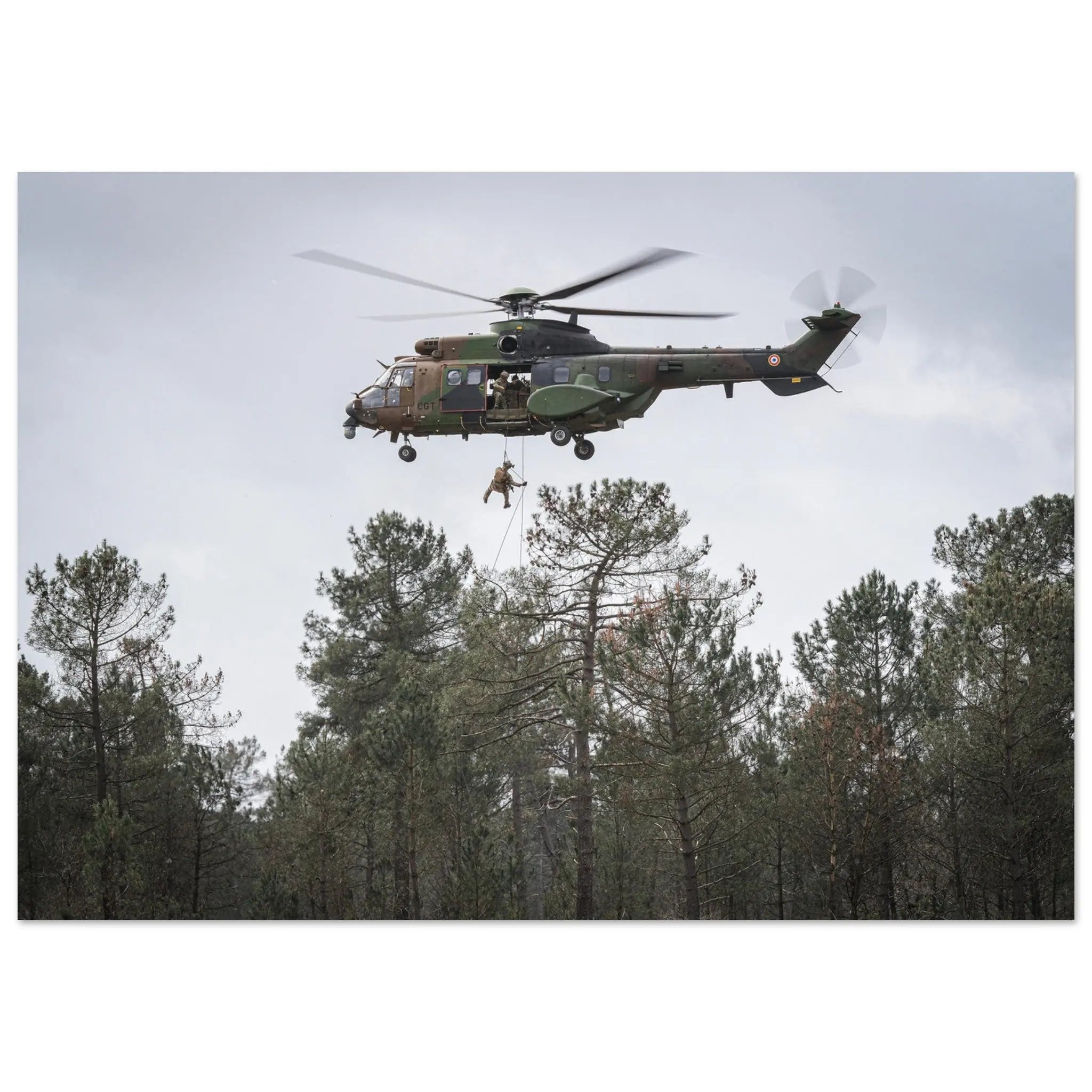 Poster Photo - Rappel depuis un hélicoptère pour les forces spéciales defense-zone.com