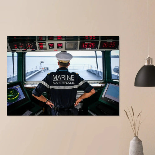 Officier de quart à la passerelle d'un bâtiment de la Marine nationale en Guyane — poster au mur, grand format