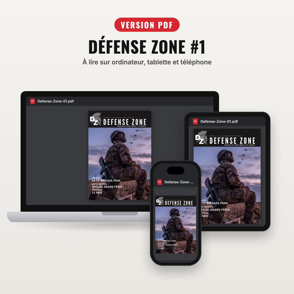 Défense Zone #1 en version PDF sur ordinateur, tablette et téléphone