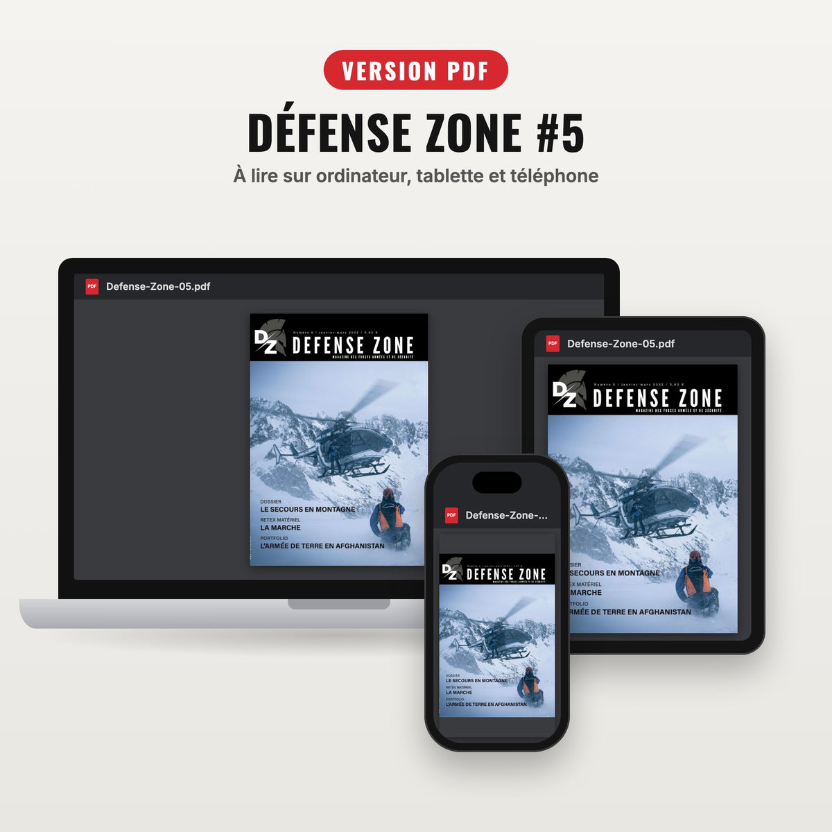 Défense Zone #5 en version PDF sur ordinateur, tablette et téléphone