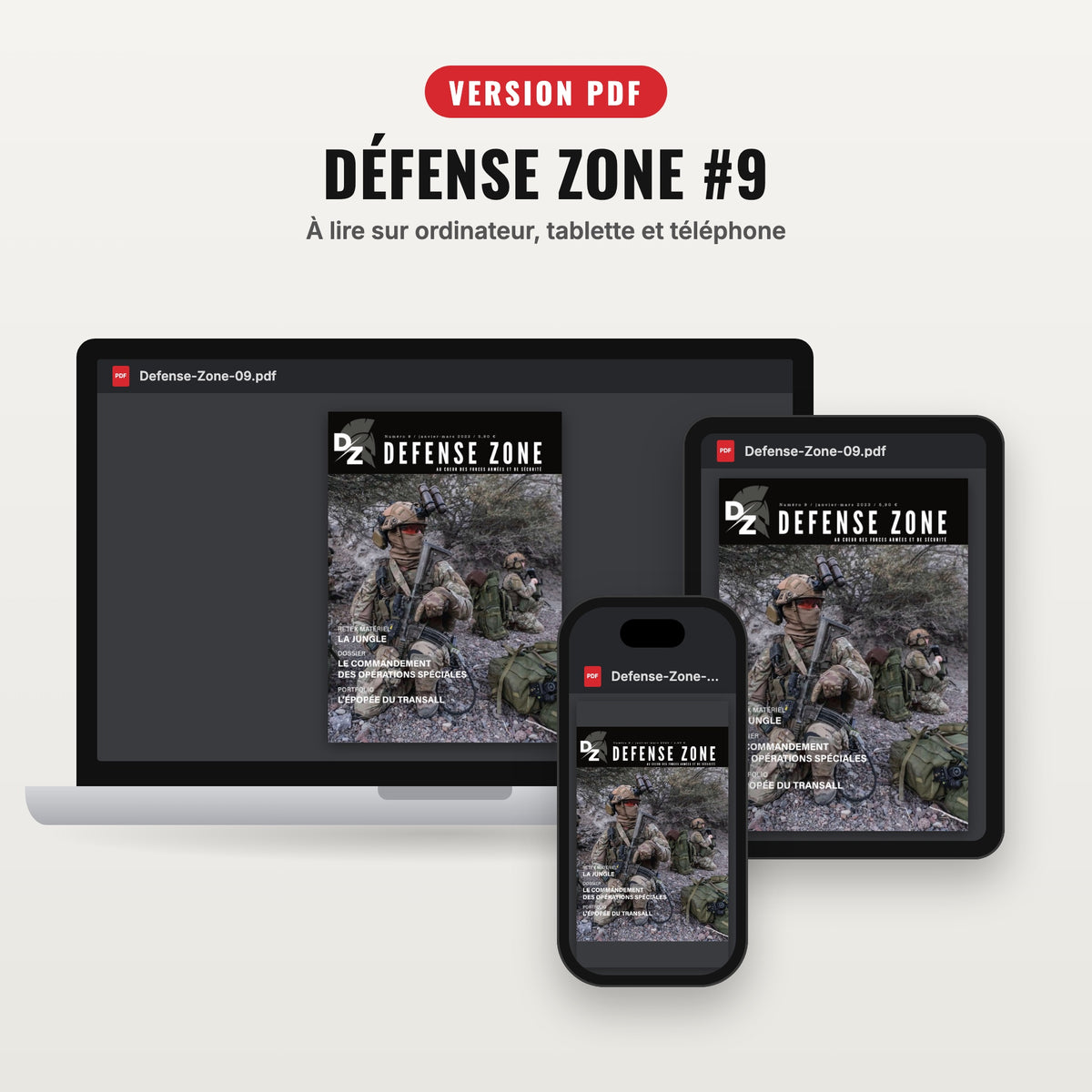 Défense Zone #9 en version PDF sur ordinateur, tablette et téléphone