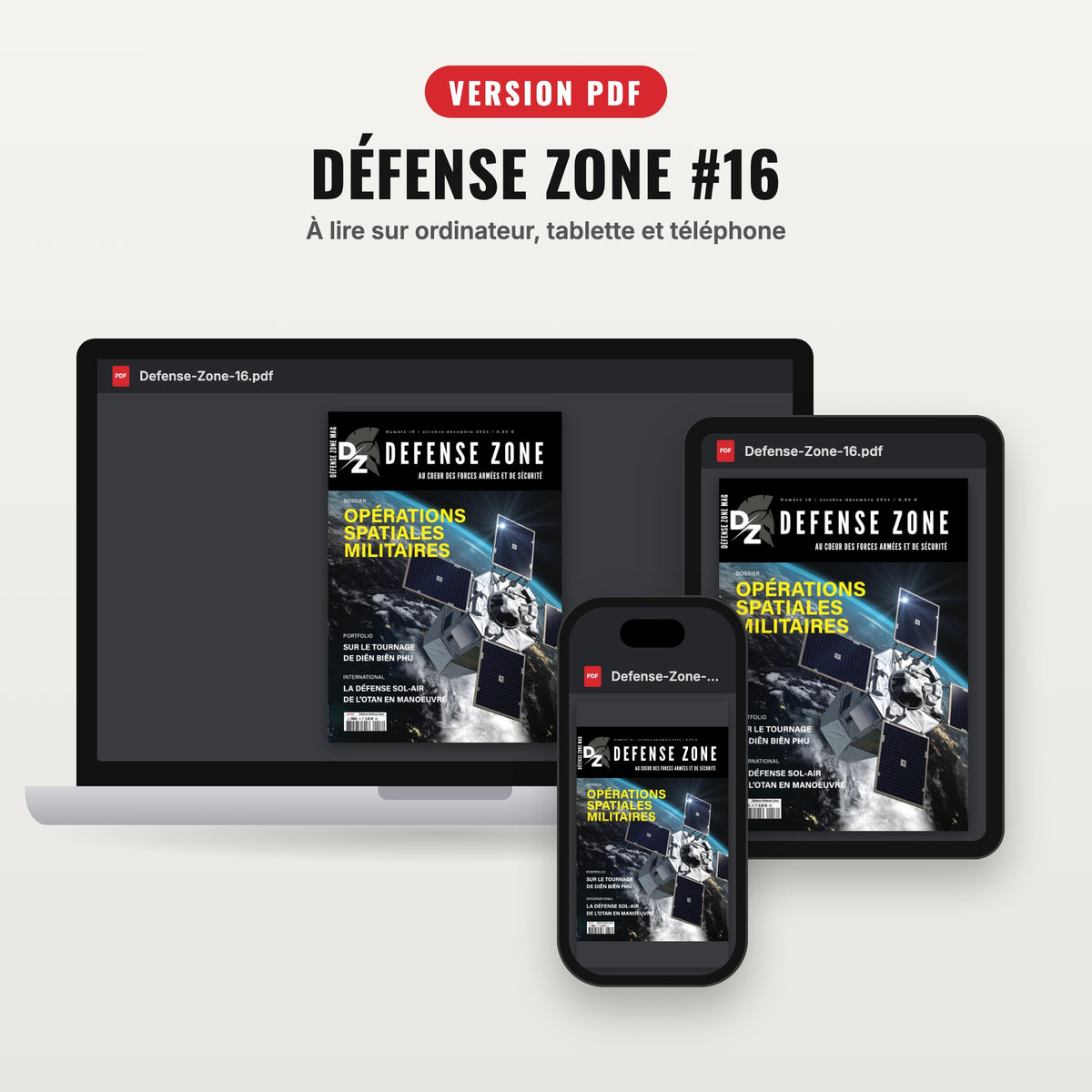 Défense Zone #16 en version PDF sur ordinateur, tablette et téléphone