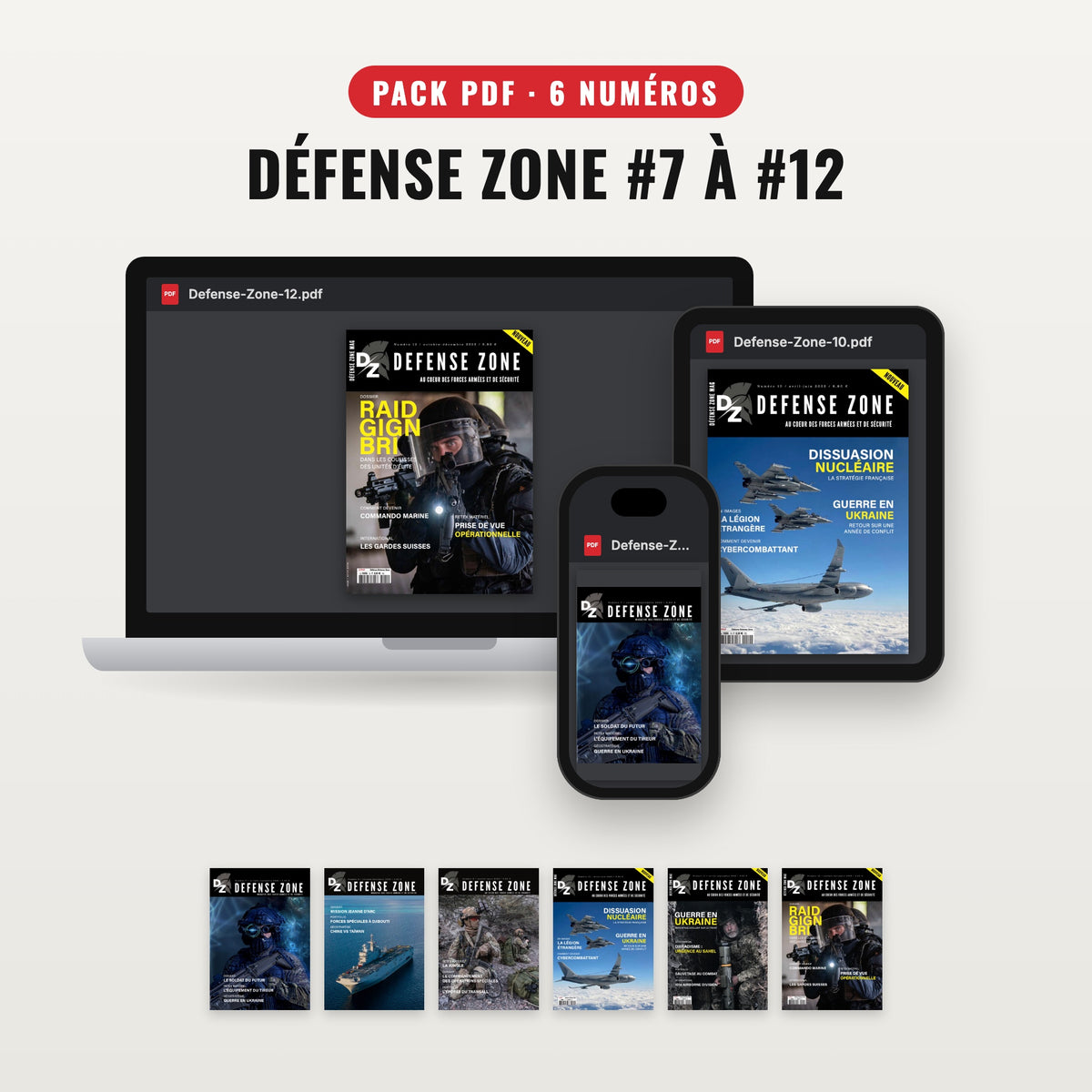 Pack PDF Défense Zone #7 à #12 sur ordinateur, tablette et téléphone